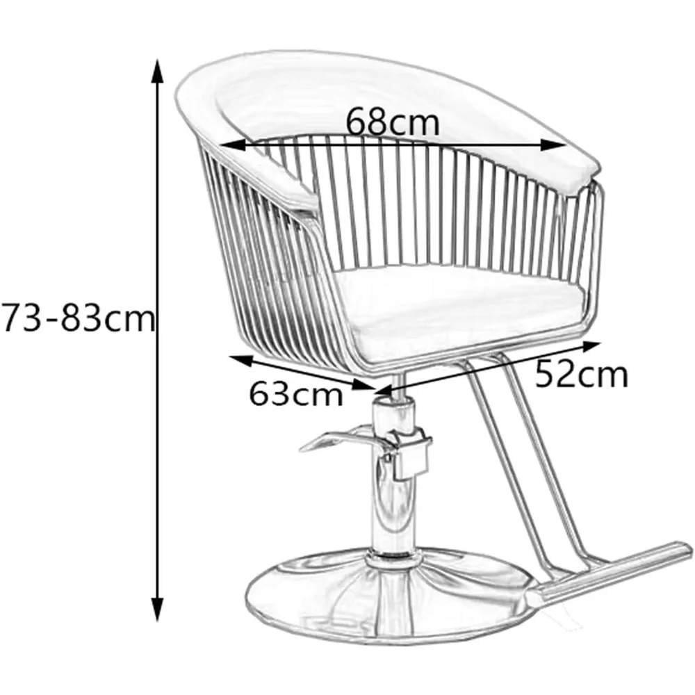 Sedia da salone con sollevamento idraulico360 ° Pedale girevole con struttura in ferro metallico Sedia dedicata per parrucchieri e bellezza24.8Dx26.77Wx32.68H