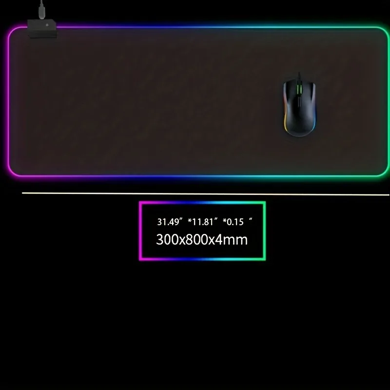 Weià Schwarz GroÃes RGB-Mauspad XXL Gaming-Mauspad LED-Mauspad Gamer-Mauspads Leuchtende Tischmatten Schreibtischunterlagen mit