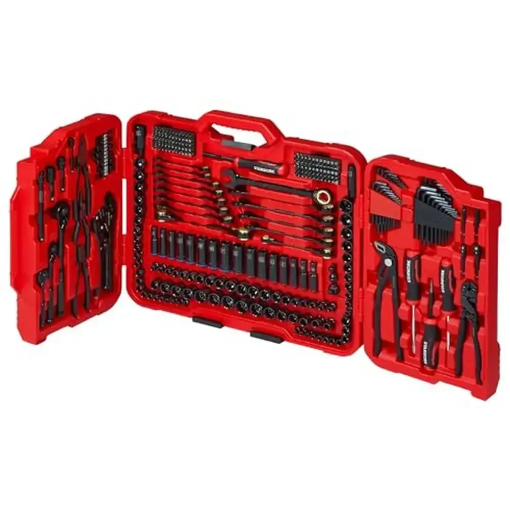 312-Piece Professional Mechanics Tool Set SAE/Metric 120T Ratcheting Function 2-IN-1 Design 7