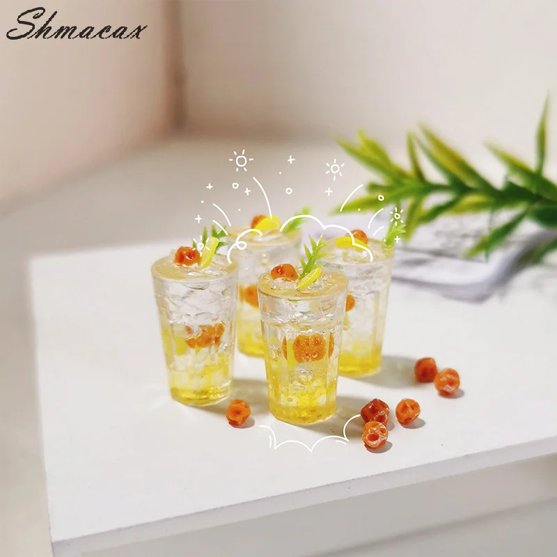 1/12 Dollhouse Mini Lemon Tea Drink Cup Model Dollhouse Kitchen Drinks Decoration Toys Micro Scene Construction Props