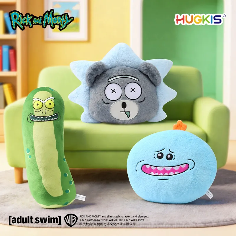 HUGKIS Rick And Morty Pickle Rick Plush Pillow Soft Stuffed Doll Cartoon Plush Toy Home Decoration Birthday Gift For Adults