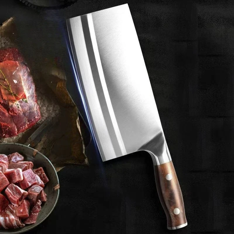 

Кухонный нож в немецком стиле, лезвие из нержавеющей стали, нож шеф-повара, легкая резка, нарезка куриных костей, тесак для мяса, кухонные инструменты