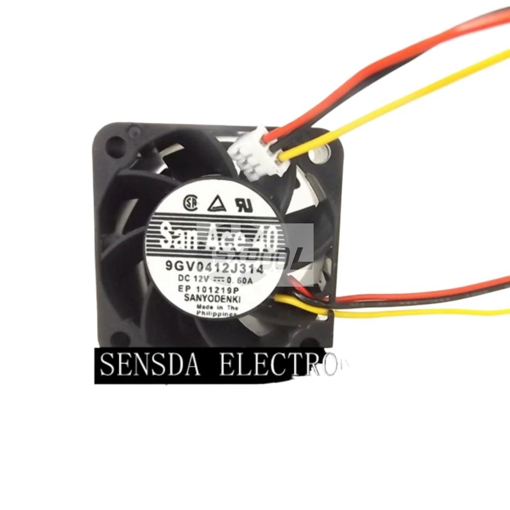 9GV0412J314 Server Cooling Fan 40x40x28mm 4028 12V 0.60A 14700RPM Tachometer Dual Ball Bearing 3-Wire for SANYO