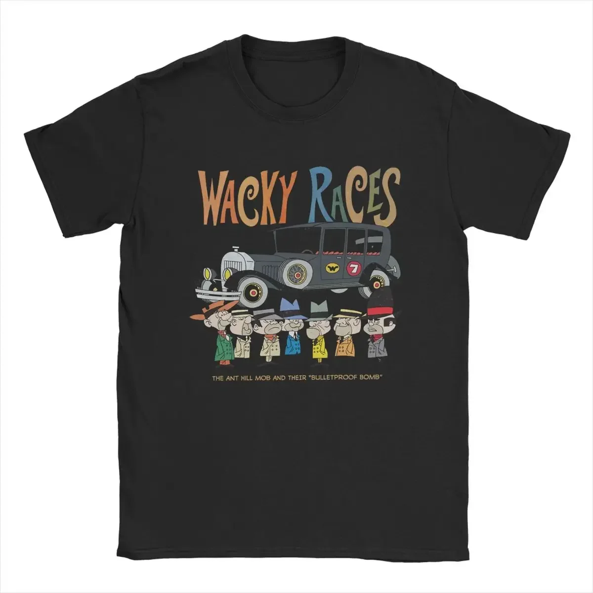 Pure Cotton Clothes Creative Short Sleeve Round Collar Tees Adult T-Shirts Men's Wacky Races T Shirt  harajuku men clothing new