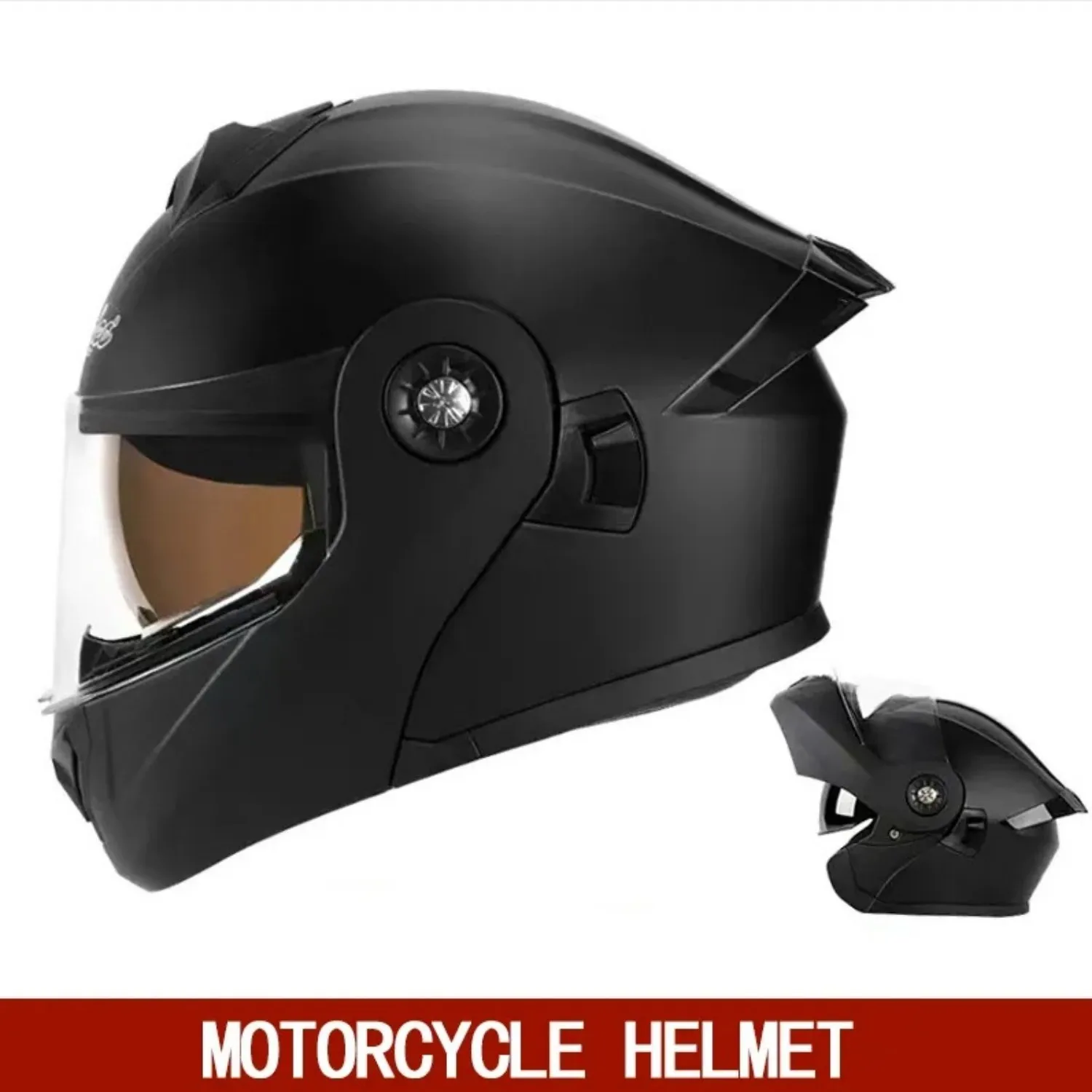 Unisex multifunctional flip-up full-face helmet, breathable with removable visor, motorcycle helmet, suitable for commuting and electric vehicles, all-season protective safety helmet
