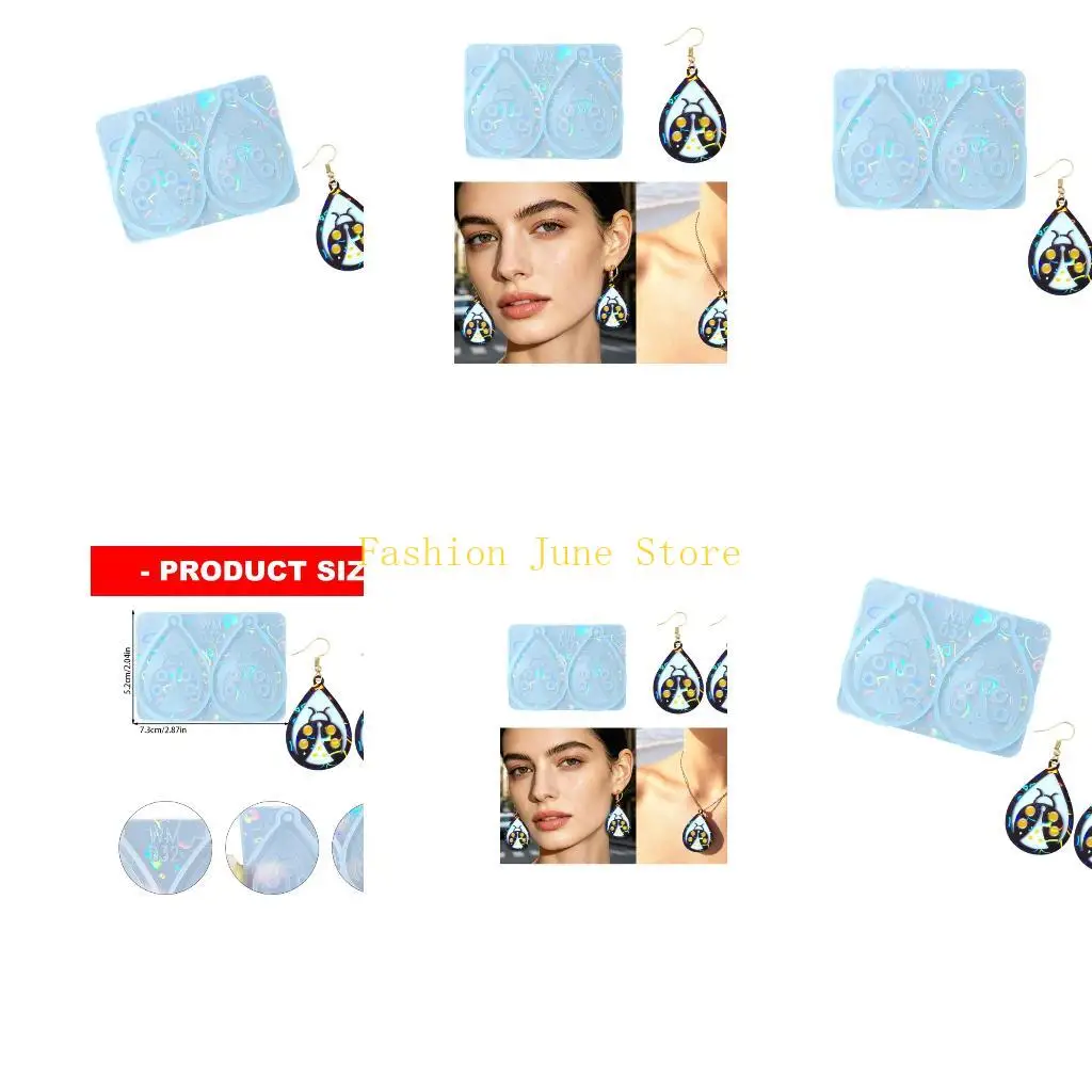 N5KA Translucent Insect Pendant Mold for Resin Earrings and Charm Making