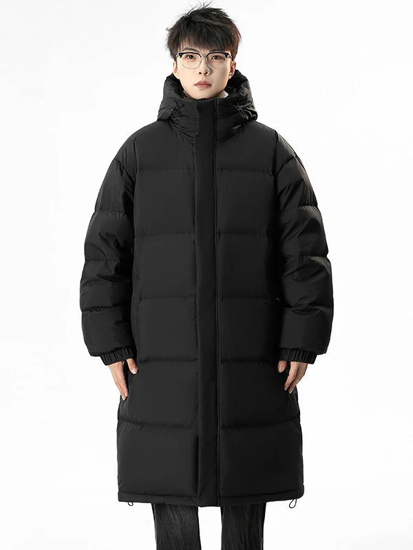 

Мужская удлиненная пуховая куртка 2025 года, зимняя, утепленная, для холодной погоды (Северо-Восток, Харбин), с капюшоном, верхняя одежда из полиэфирного волокна, на молнии, деловой стиль