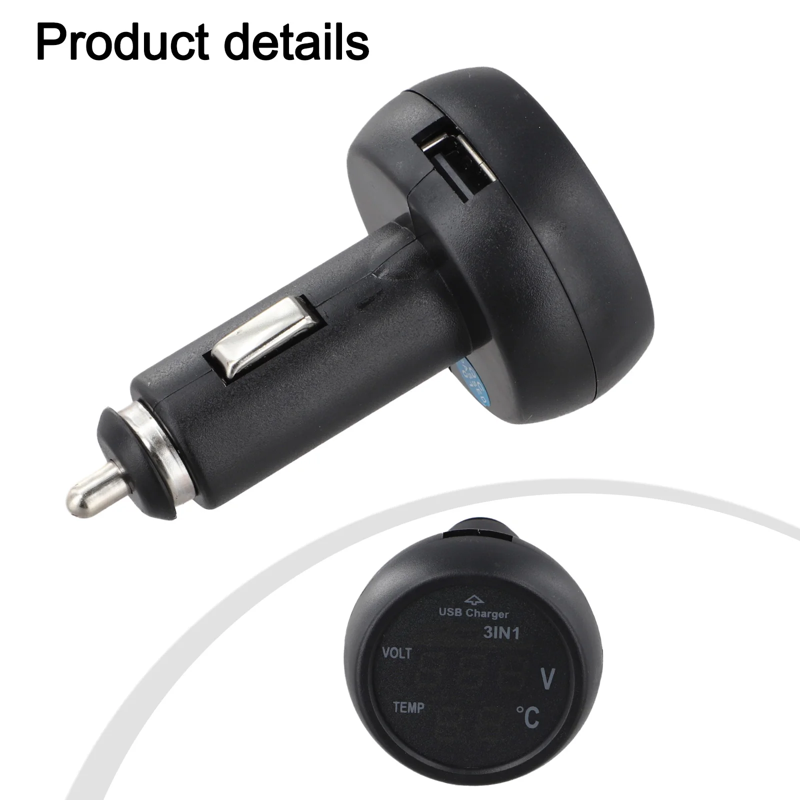 Automotive LCD Display Voltmeter Temperature Control LCD Display Voltmeter LED Car Voltmeter 12V 24V Compatibility For Cars