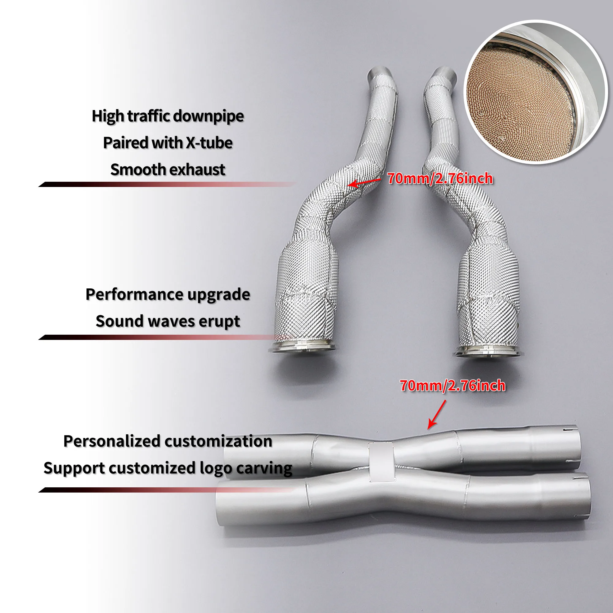 HEO Bolt‑on Downpipe With Catalytic For Ferrari F12 Berlinetta F152 2012‑2017 6.3L V12 Custom‑Fit Aftermarket Part