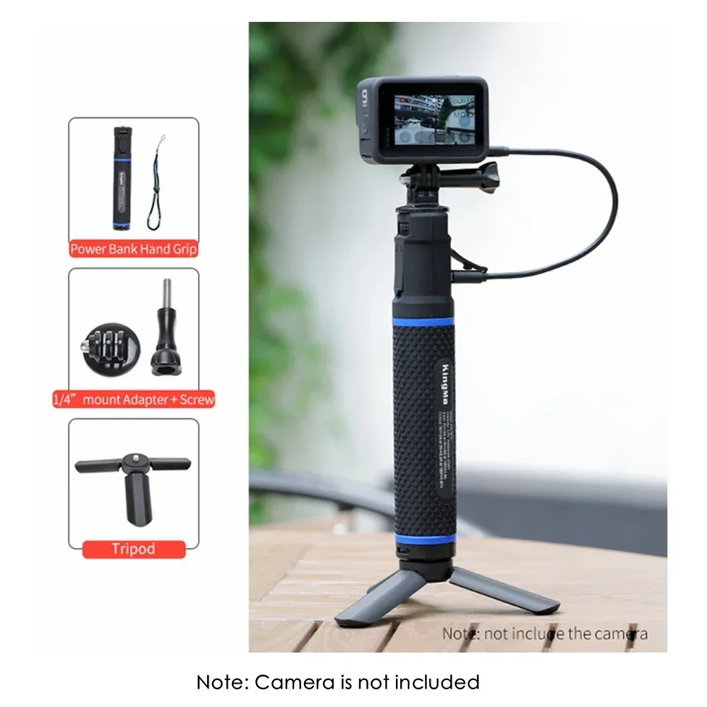 Recarregável Handheld Power Bank, Grip Stick Charging, Acessório para GoPro Hero 10, 9, Insta360, ONE X2, X3 R, TTL-F49, 10000mAh