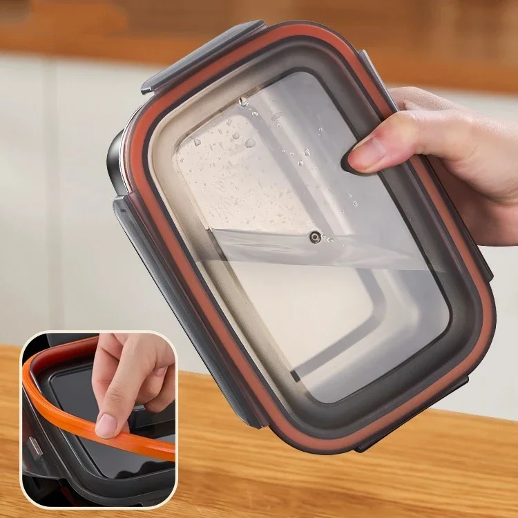 Stainless Steel Food Storage Box Leak-Proof Sealed Container Household Large Capacity Picnic Box Microwave Safe Bento Lunch Box