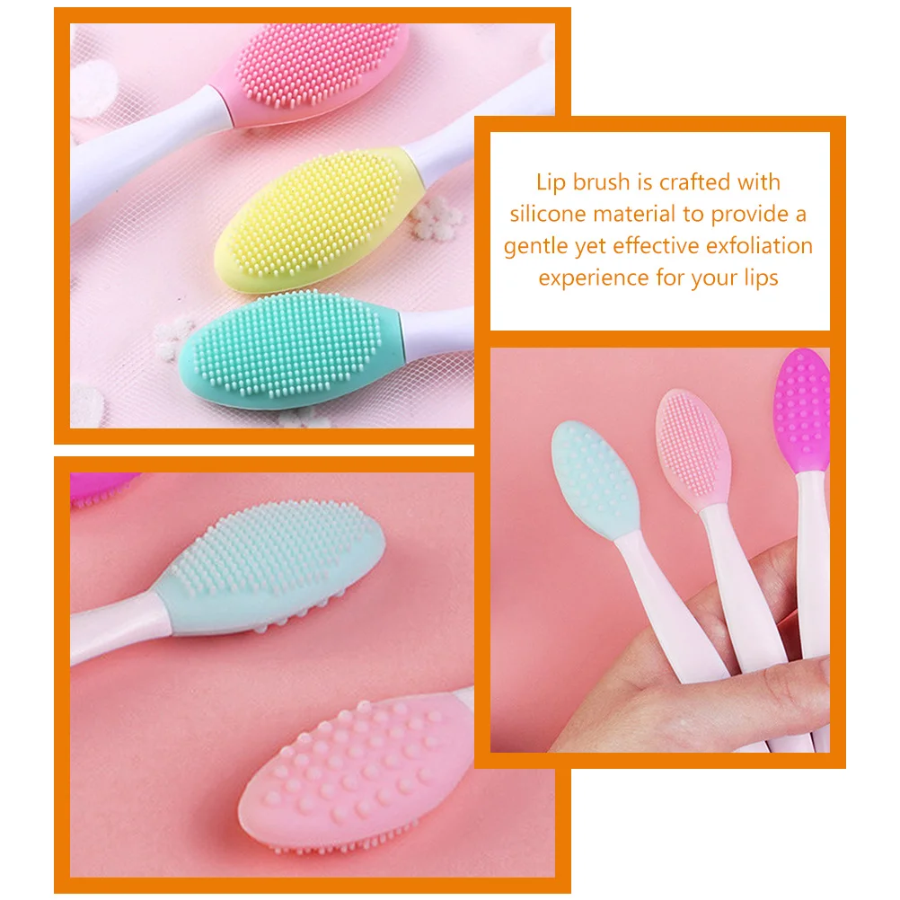 5 Pcs Silicone Lip Brush Scrubber Tool Exfoliator Nose Exfoliate Silica Gel Facial Tools