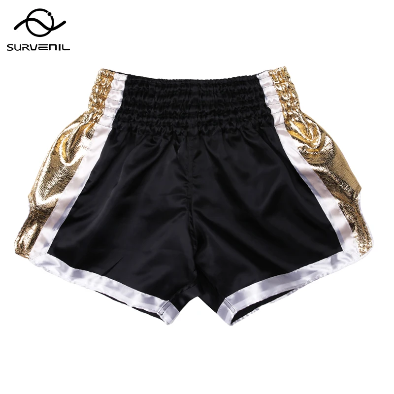 Muay Thai Pants Satin Polyester Boxing Shorts Women Men Kids MMA Clothing Solid Kickboxing Grappling Fight Shorts Custom Logo