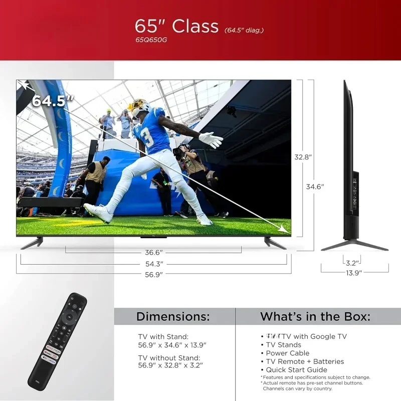 65-Inch Q6 Q 4K Smart TV with (65Q650G, 2023 Model)  Vision, Atmos, HDR Pro