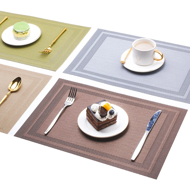 

Nordic PVC Woven Placemat Eco-Friendly Double-Frame Heat-Resistant Table Mats Home Kitchen Restaurant Hotel Dining Decor