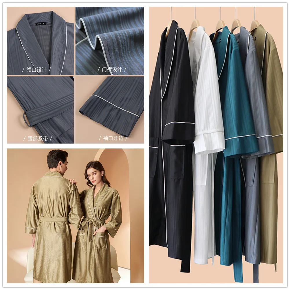 Summer Thin Satin Bathrobe Quick Dry Women Men Couples Sleepwear Robe Absorbent Comfortable Home Clothes