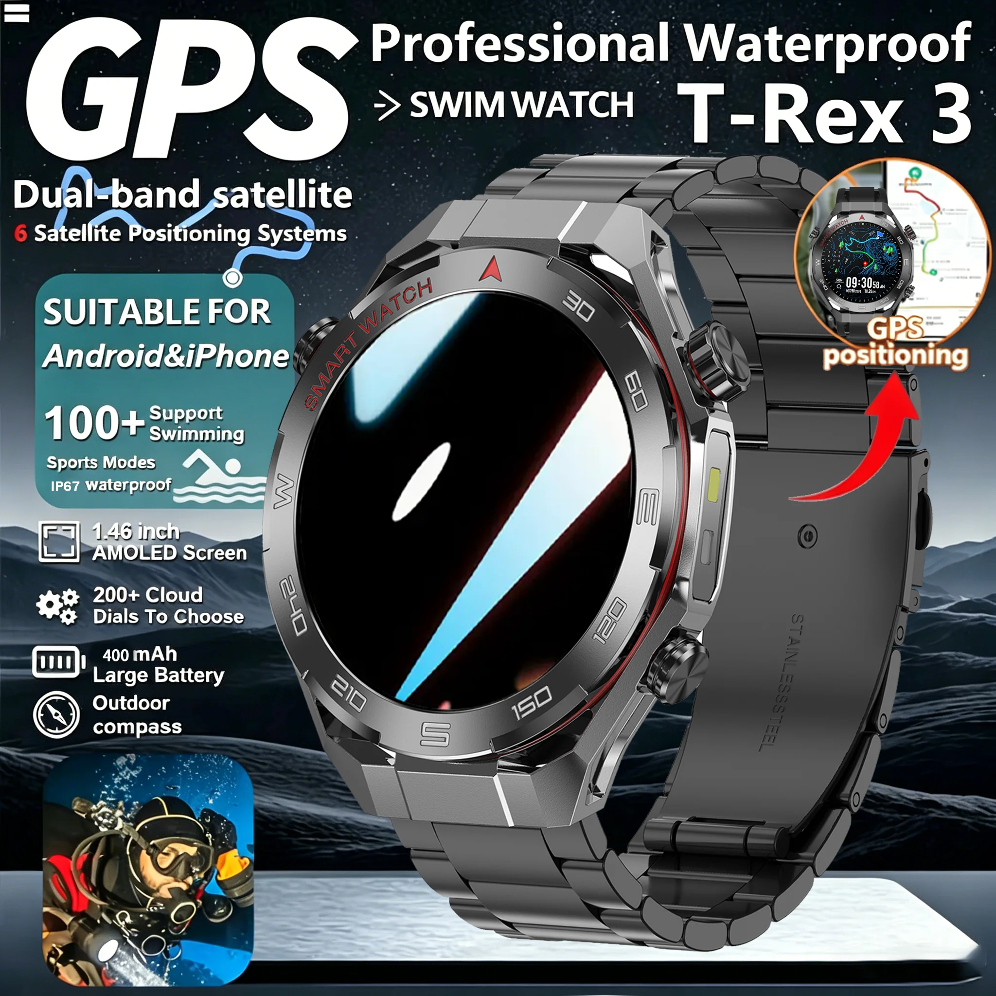 

All Day Health Tracking Smart Sport Watch 2026 New Style IP67 Waterproof Multiple Sports Modes Support Call Function Wristwatch