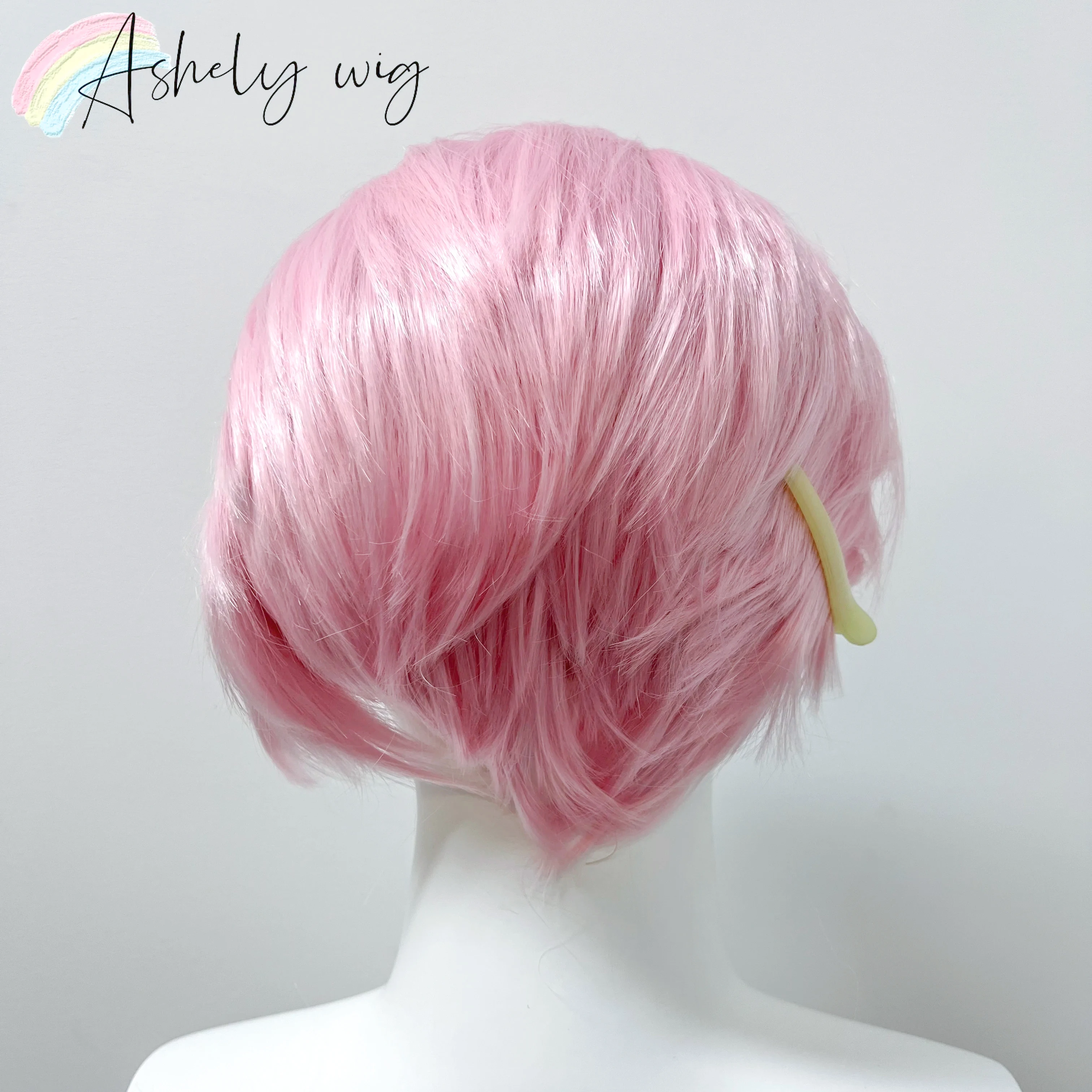 Light Pink Wig 6inch 13x4 Short Straight Hair Wigs for Men High Quality HD Lace Frontal Wear and Go Natural Synthetic Lace Wigs