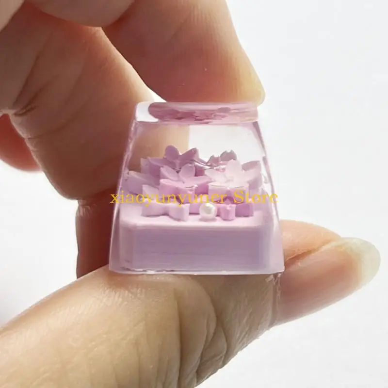 P9JB Smooth Floral Decorated Keycaps Crafted From Long Enduring Resin Seamlessly Fit Most Gaming Setups Offering