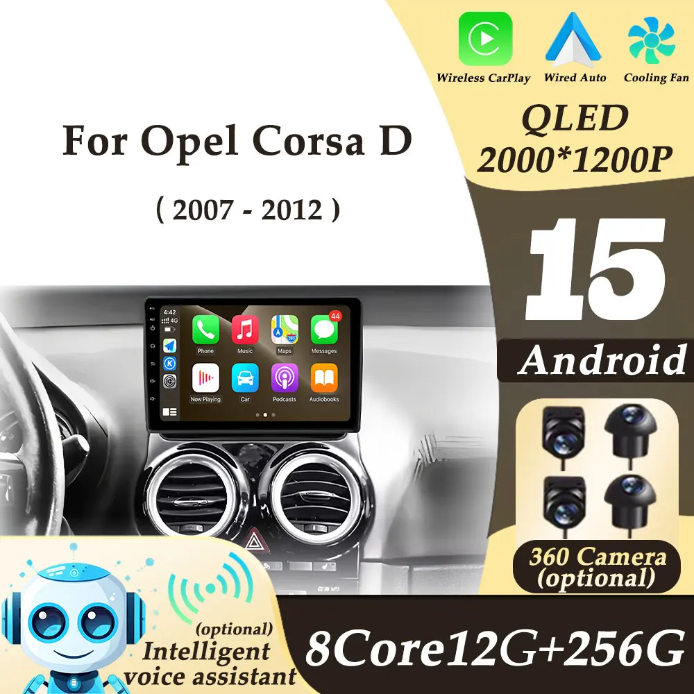 CarPlay sans fil Android Auto pour Opel Corsa D 2007-2012 autoradio lecteur Multimedi outils automobiles GPS Navi écran divisé DSP stéréo