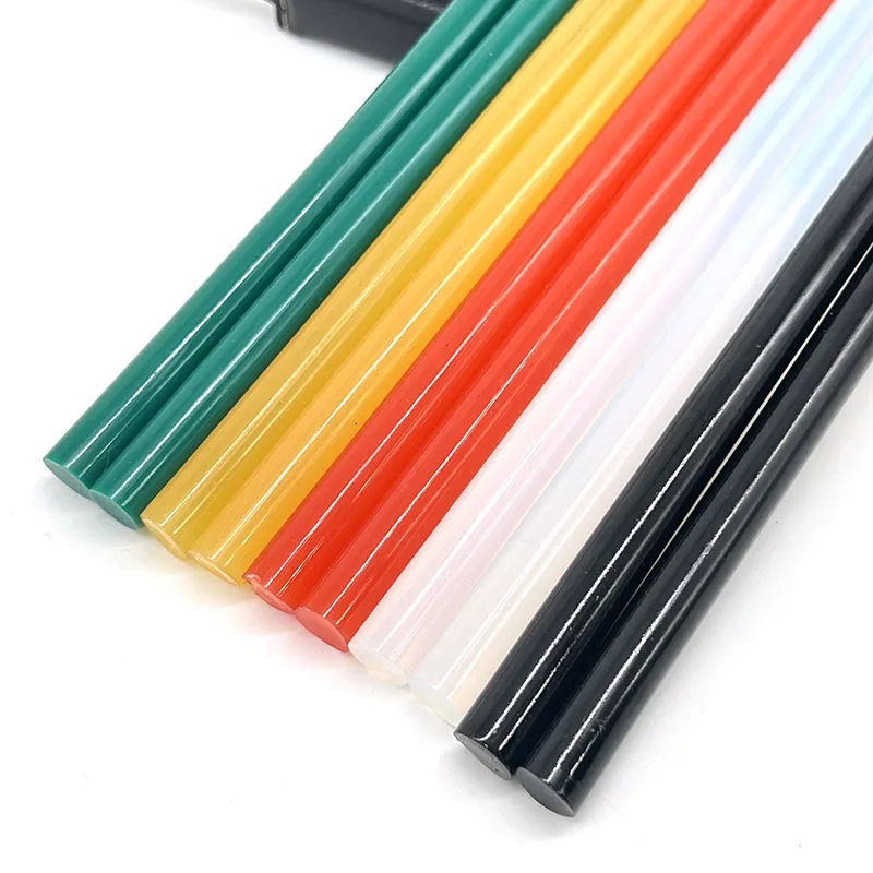 

20pcs Hot Melt Glue Stick 11mm Transparent/Black/Red/Yellow/Green Hot Melt Glue Rod for Glue Gun DIY Crafts Adhesive Repair Glue