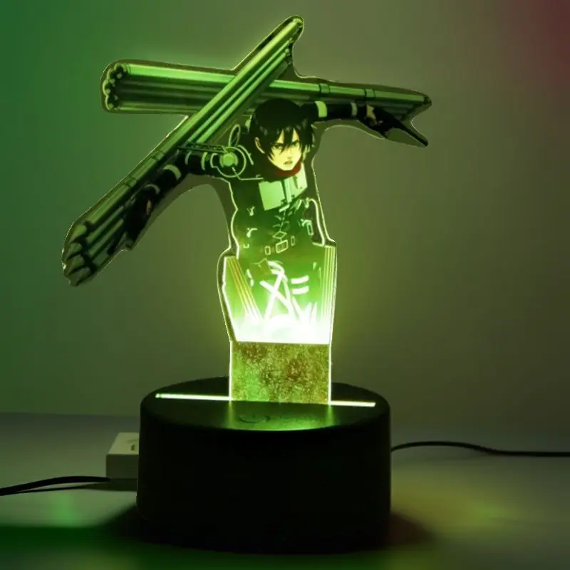 Anime Figures 3D Lamp Attack on Titan Led Light Remote Control RGB 16 Colors Lamps Bedroom Room Luminaria Decoration Friend Gift