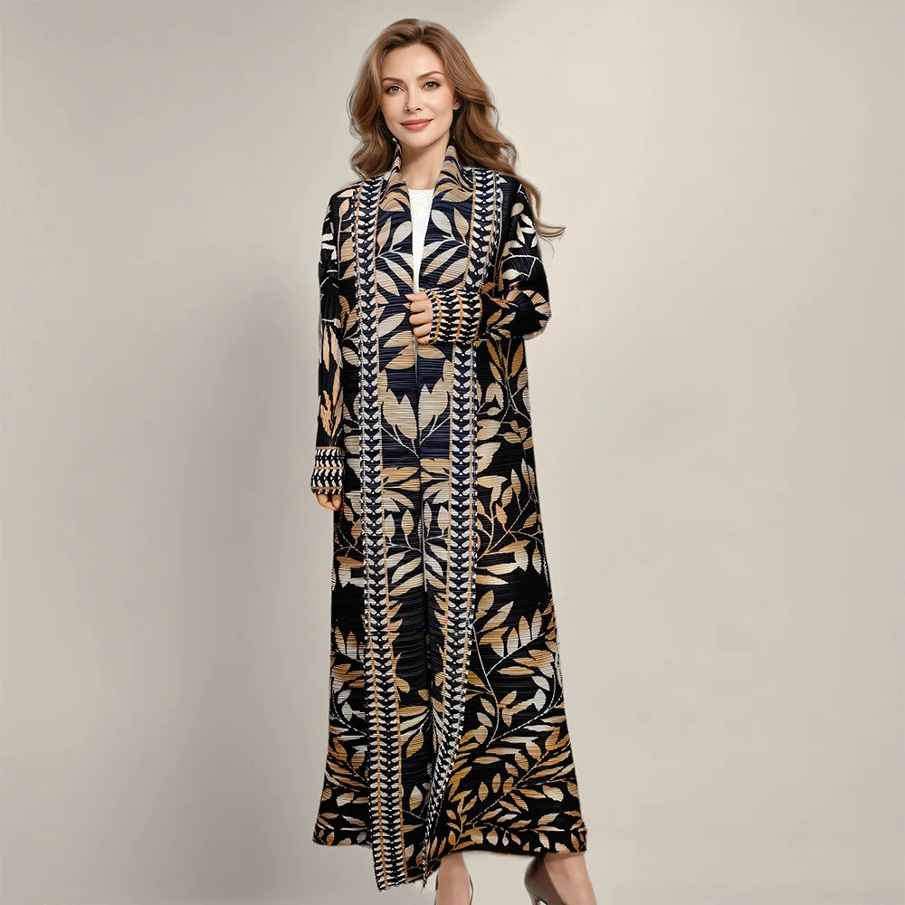 

Women's Middle Eastern clothing plus long trench coat cardigan fold gradual change mopping robe fashion simple temperament elega