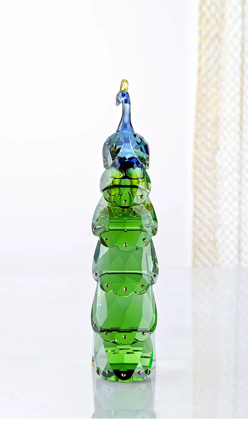 Pfauen-Skulptur-Ornament, Kristall-Bastelstatuen, luxuriöses Kunstwerk, Desktop-Dekoration für das Wohnzimmer, nordische Raumdekoration, kreative Geschenke – Detail 10