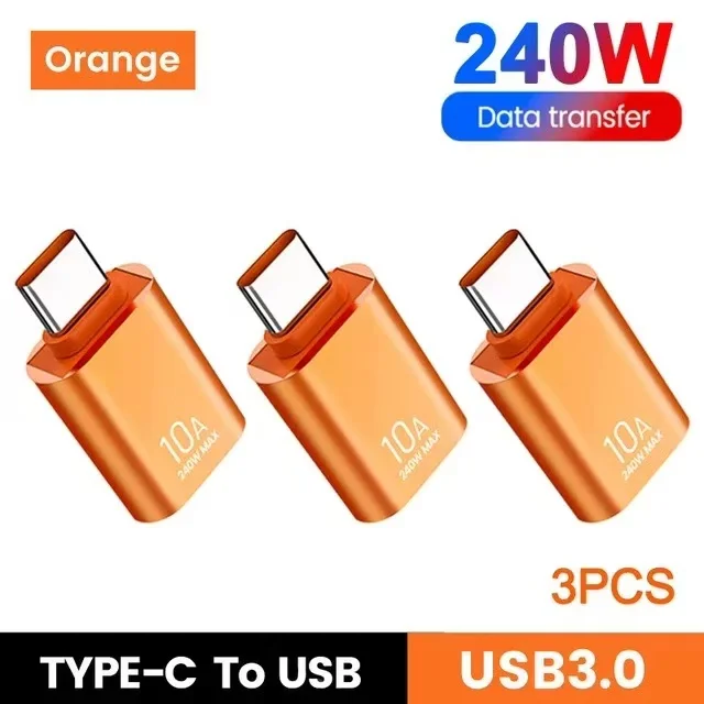 USB zu Typ-C Adapter 10A OTG USB 3.0 Typ C Stecker zu USB Buchse Konverter Schnelle Lade Datenübertragung für MacBook iPhone Samsung