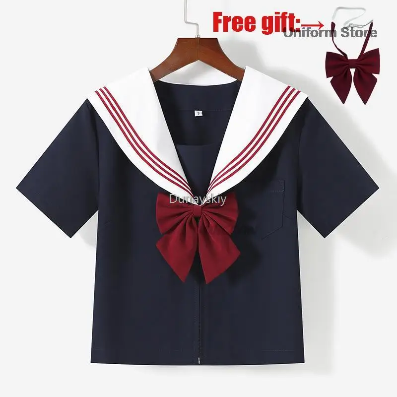 Japanese Class Korean Student School Uniforms White red Schoolgirl Uniform  Students Clothes For Girls Anime COS JK Uniform