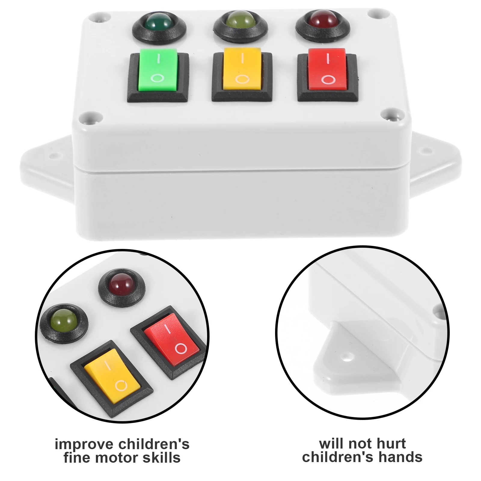 

Safe Edges Corners Polished Busy Board Three Light Switch Toy Toddlers Interactive Learning Educational Toy Gift