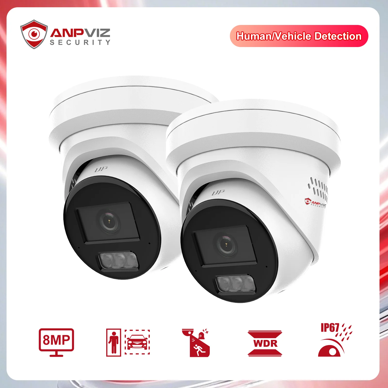 2 قطعة الولايات المتحدة الأمريكية فقط Anpviz OEM DS-2CD2387G2H-LISU/SL 4K IP PoE كاميرا ضوء إحترافي إنذار الصوت المعادن في الهواء الطلق كشف الإنسان/المركبة