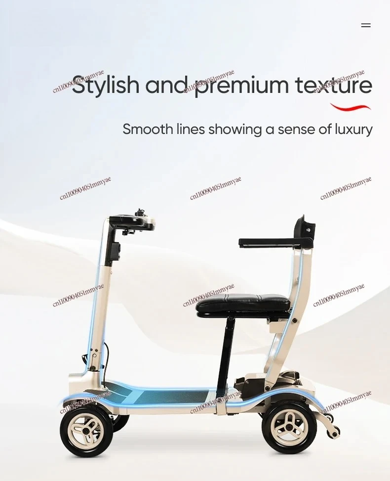 سكوتر كهربائي محمول خفيف للغاية 15 كجم للسفر جديد قابل للطي 4 عجلات سكوتر خفيف الوزن #5