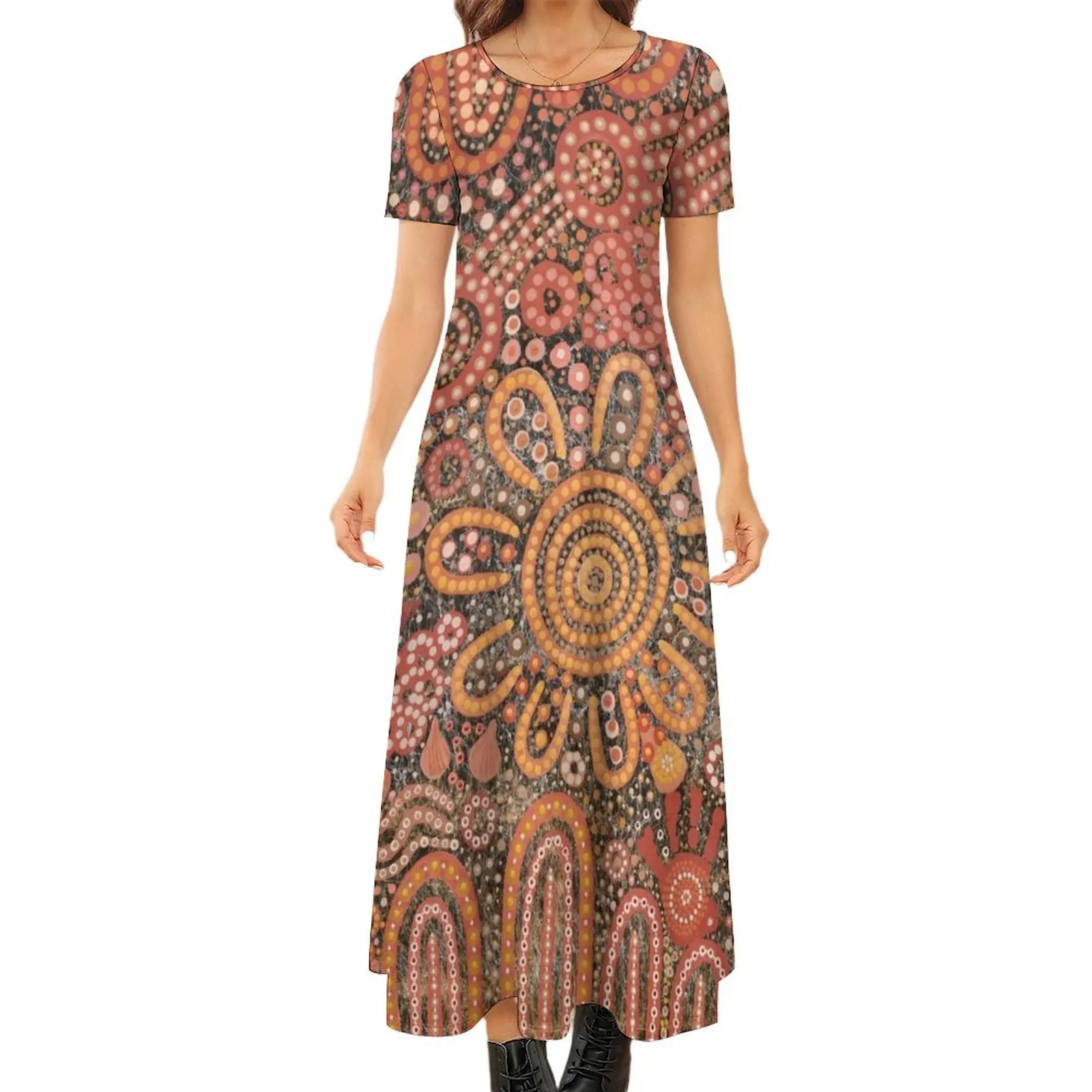 

Going for Cockles Round Neck Short Sleeve Dress dress dresses Elegant gowns festival outfit women