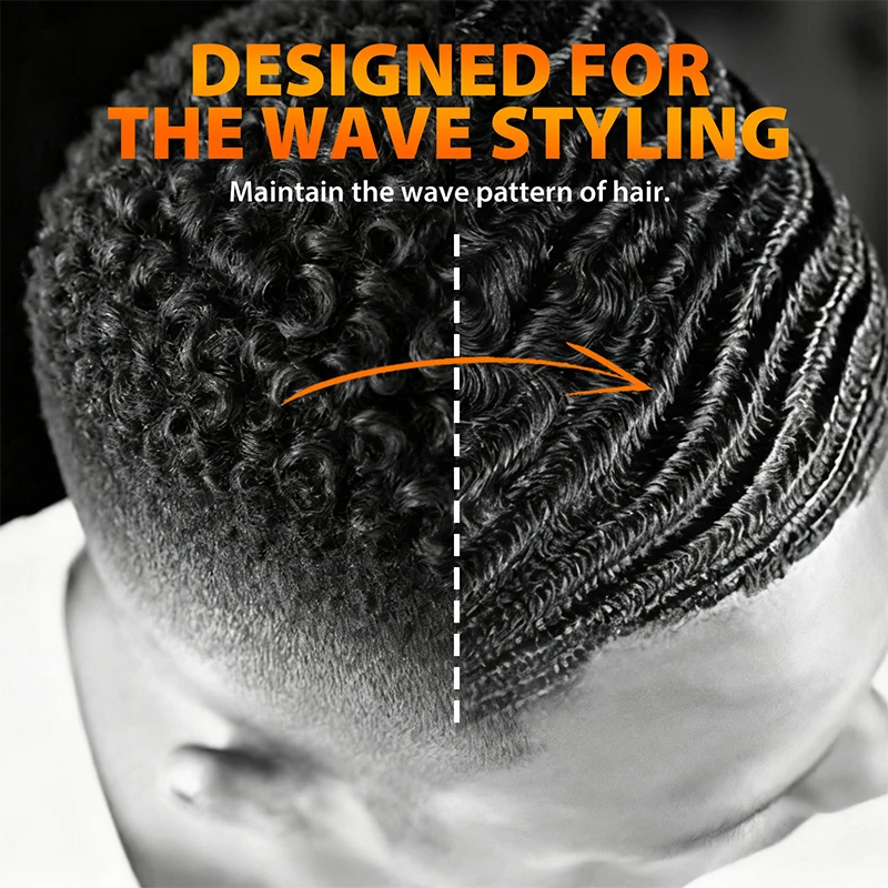 200ml Wave Shampoo For African Men Biotin 360 Style Curly Hair Cream Deep Clean High Shine Hair Pomade Layered Control Wavy Wax