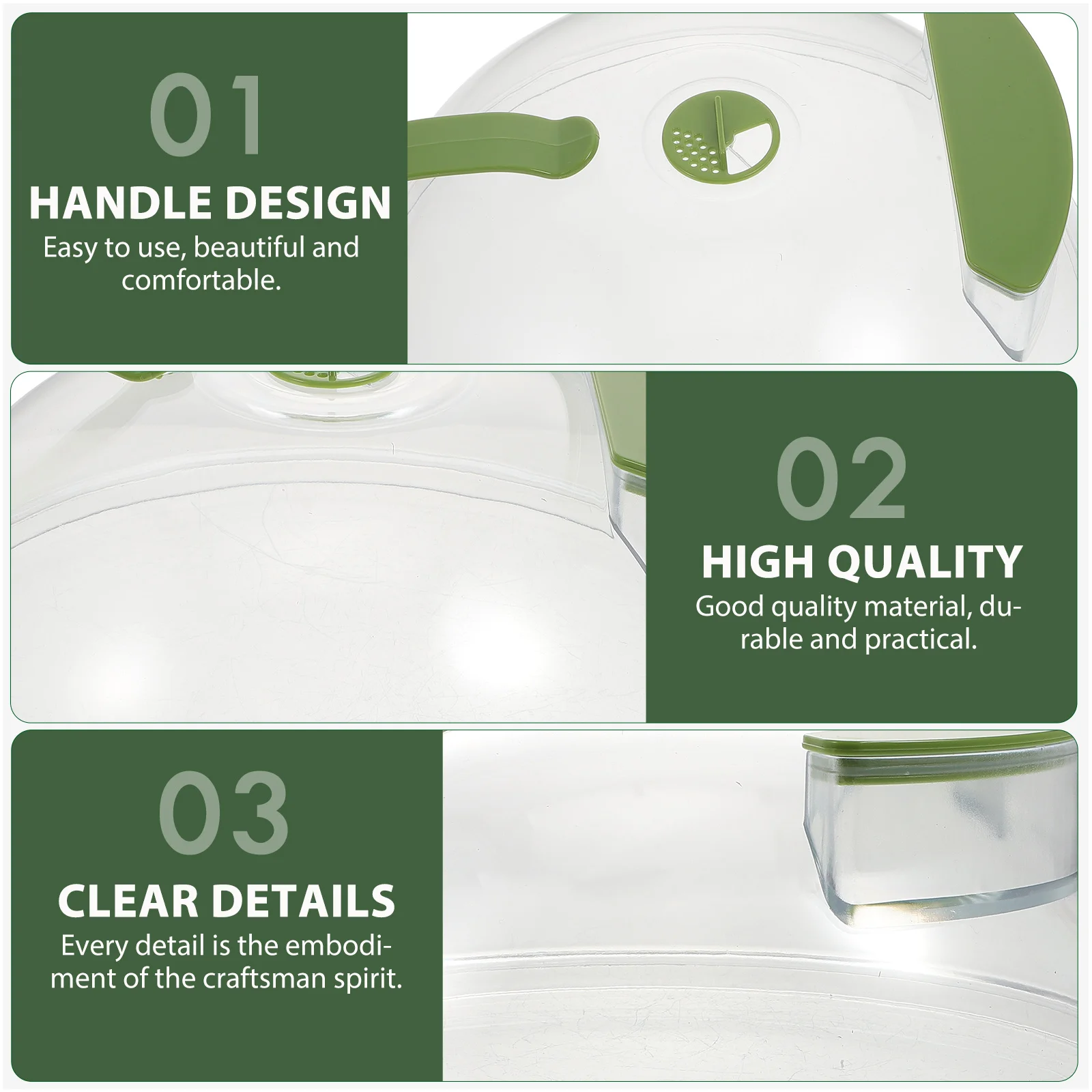 

Heat Resistant Meal Transparent Food Preservation Cover Microwave Leftover Cover Kitchen Supplies Rounded Easy Clean For