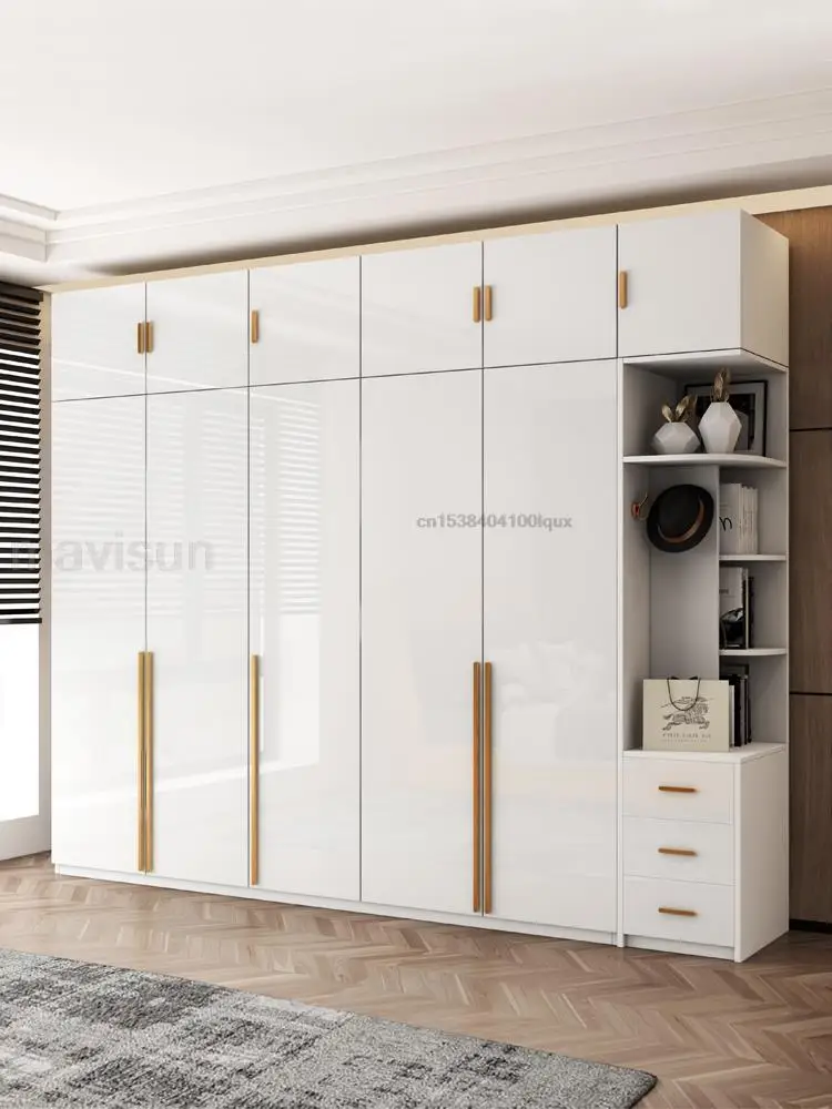 Modern Bedroom Wardrobe In White Cabinets Including Versatile Storage UV Board Nordic Furniture Combination Home Luxury Closet