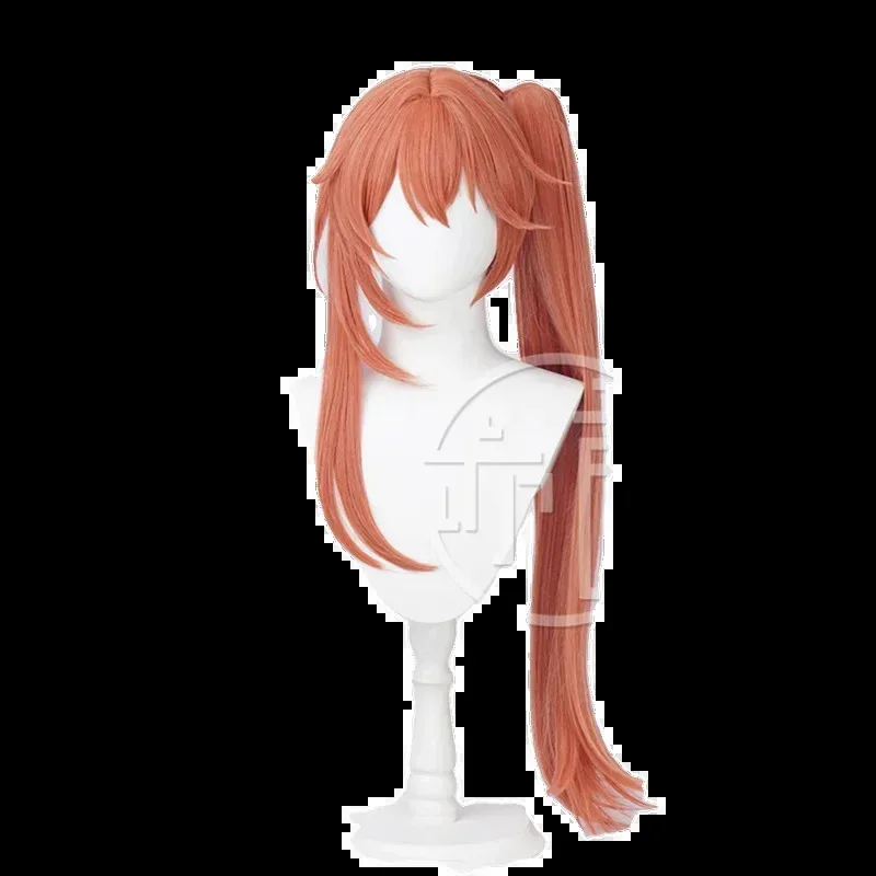 뉴애니메 게임 혼카이: 스타 레일 코스 구이나이펜 가발 시안저우 루오푸 아크로바틱 마스터 코랄 오렌지 80CM 코스프레 가발2025c;5,v'8.d