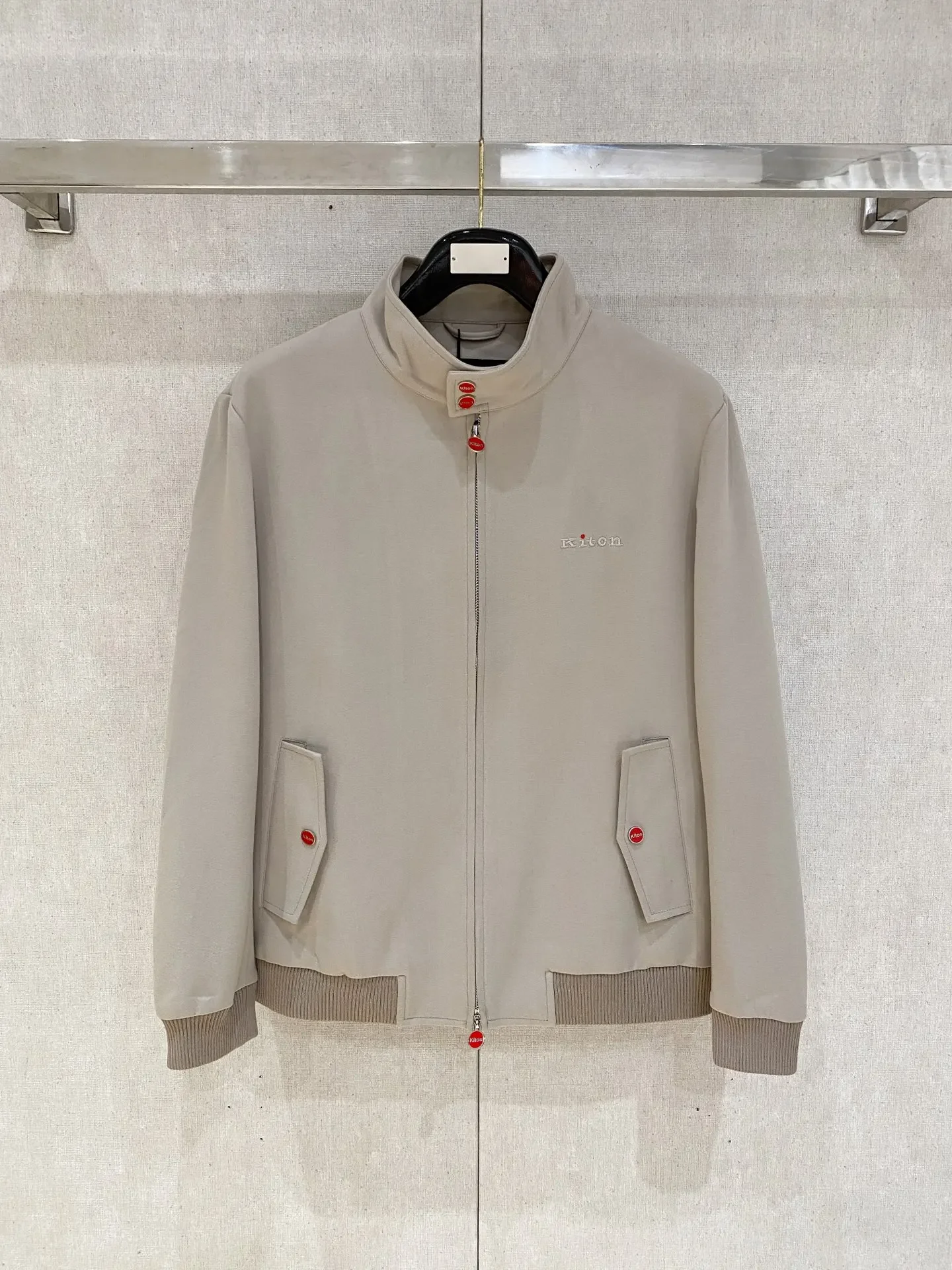 

Kiton stand-up neck zip-up classic men's jacket