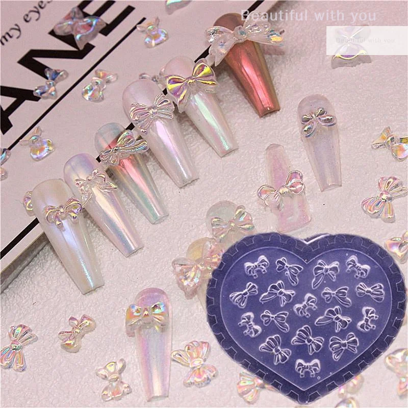 

3D Floral Petal Silicone Nail Mold, Manicure Template Design Tool, DIY Heart Bow Carving Stencil for Nail Art Decoration