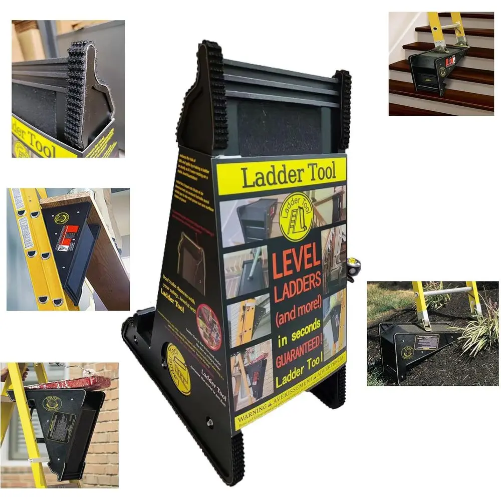 Ladder Leveler,Ladder Jacks,Ladder Stabilizer Tool with Storage Easy to Use for All Surfaces and Uneven Ground