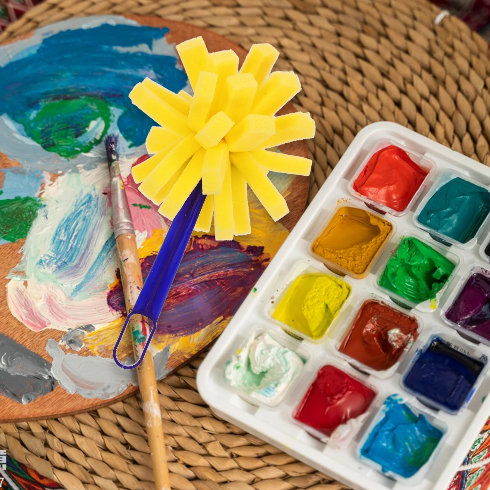 

4Pcs Foam Paint Brushes Soft Durable Sponge Heads for Smooth Application DIY Craft Painting Staining Tools Foam Paint Brushes