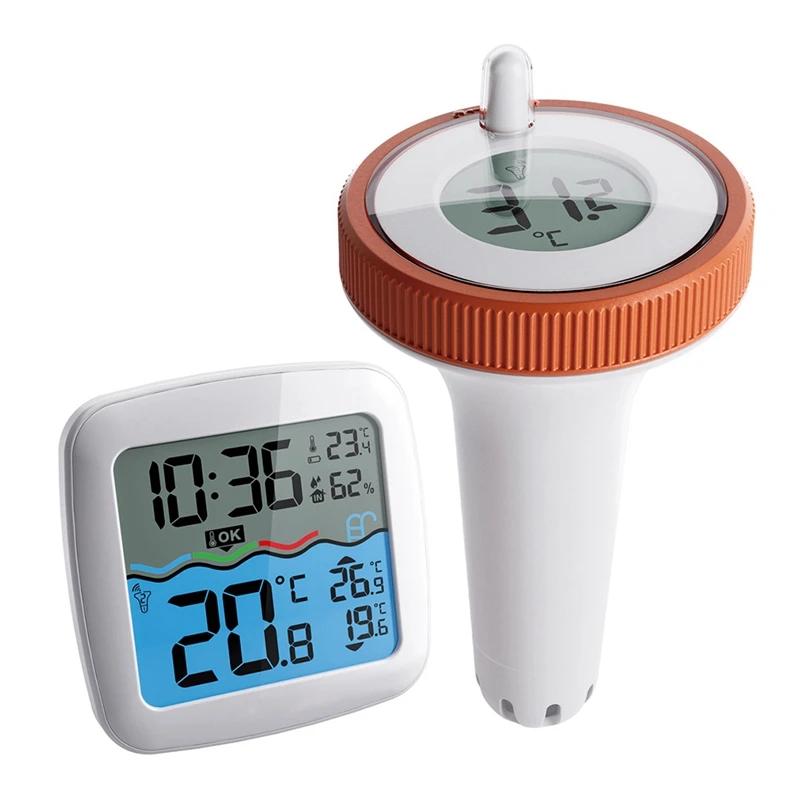 Pool-Thermometer, kabellos, schwimmend, leicht ablesbar, digitale Pool-Thermometer, für Schwimmbad, Badewanne, Aquarium, einfach zu bedienen