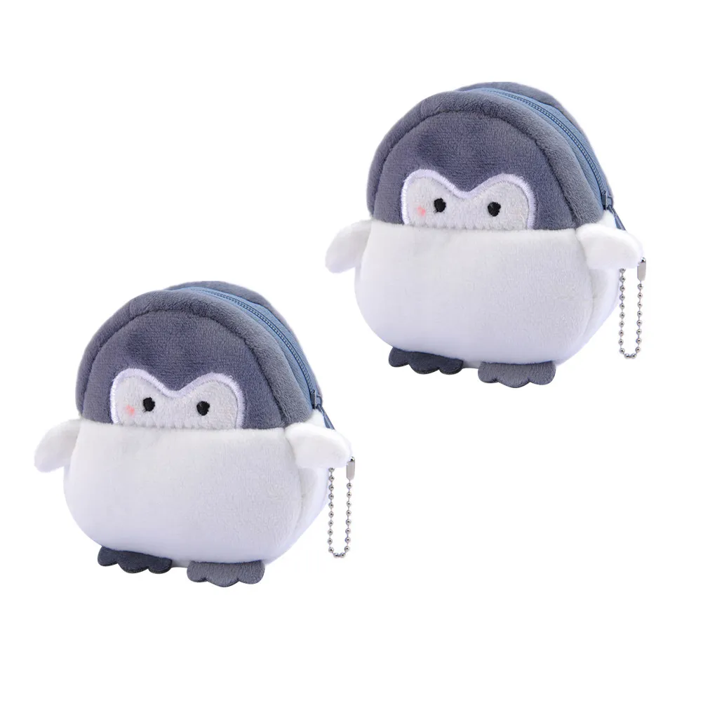 

2Pcs Adorable Cartoon Penguin Coin Storage Bag Mini Lipstick Pouch Compact Money Organizer for Personal Belongings on-The-Go