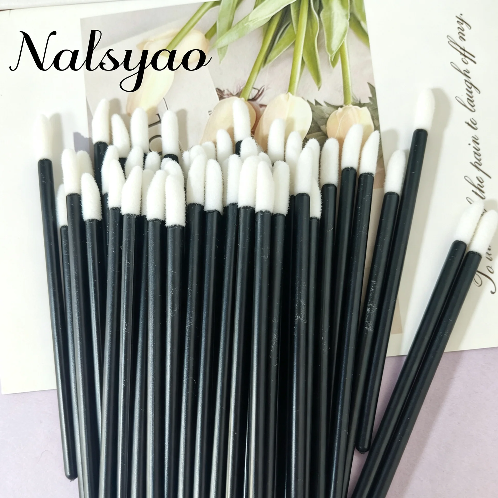 50PCs Disposable Micro Lip Brush Eyelash Extension Mascara Applicator Lipstick Wands Set Cosmetic Makeup Brushes Heads Tool