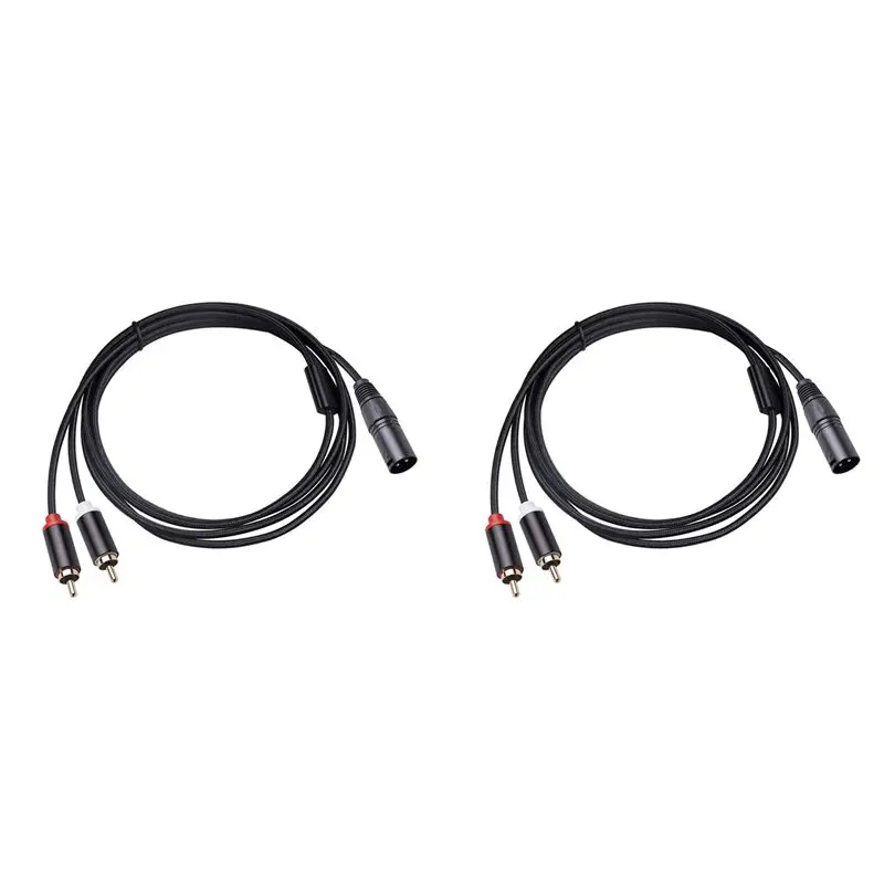 B04B-2X XLR To Dual RCA Audio Cable A1 XLR Male 3 Pin To Dual RCA Male Plug Audio Cable Amplifier Mixing Plug AV Cable 2M