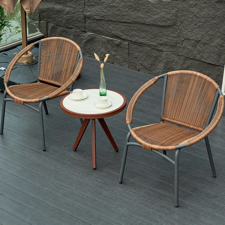 

All Weather Indoor Outdoor Oval Acapulco Chair Weave Rattan Rope Lounge Cafe Patio Garden Chair