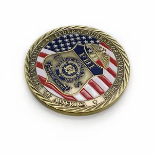 Sammlung von goldplattierten Münzen der Erinnerung des Bundesworkshops der United States Research St. Micheal Gedenkkette 8 Hauptverkäufe goldene Währung - №4