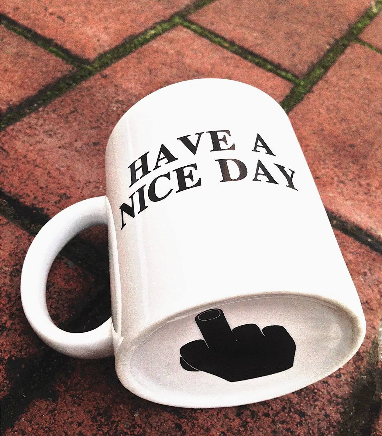 dropshipping black ceramic have a nice day mug middle finger coffee mug