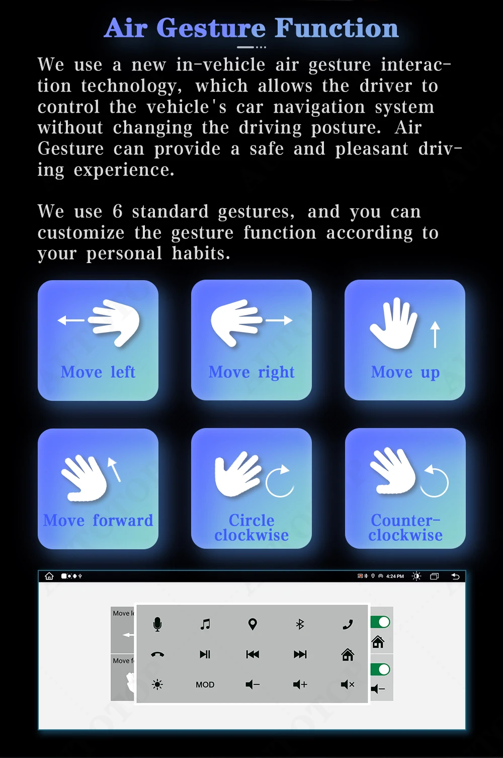 AUTOTOP 10.25" Android 14 1920*720P Car Air Gesture Touchscreen For BMW X1 E84 2009-2015,Apple Carplay Android Auto,GPS 4G WIFI